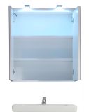 Badezimmer Spiegelschrank SetOne in Hochglanz wei Badschrank 2-trig 65 x 80 cm