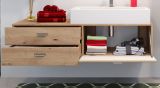 Badezimmer Waschbeckenunterschrank Beach Geo in Artisan Eiche inkl. Waschbecken Badschrank hngend 140 x 50 cm