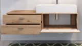 Badezimmer Waschbeckenunterschrank Beach Geo in Artisan Eiche Badschrank hngend 140 x 35 cm