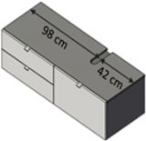 Badezimmer Waschbeckenunterschrank Beach Geo in Artisan Eiche Badschrank hngend 140 x 35 cm