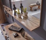 Garderobenspiegel Tailor in Shabby Used Wood hell Wandspiegel mit Ablage 90 x 69 cm Pale Wood