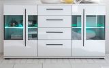 Sideboard Design-D in Hochglanz wei Kommode 150 x 86 cm Anrichte