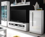 Wandboard Design-D in Hochglanz wei Wandregal 150 x 20 cm