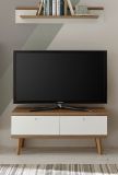 TV-Lowboard Helge in wei und Eiche Riviera TV-Unterteil skandinavisch 107 x 50 cm