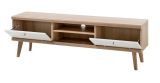 TV-Lowboard Helge in wei und Eiche Riviera TV-Unterteil skandinavisch 107 x 50 cm