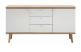 Sideboard Helge in wei und Eiche Riviera Kommode skandinavisch 160 x 83 cm