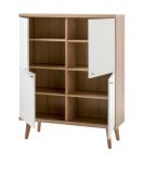 Highboard Helge in wei und Eiche Riviera Kommode skandinavisch 107 x 134 cm