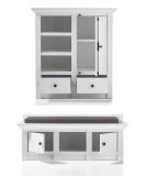 Garderobe Hooge in Pinie wei Landhaus Garderobenkombination 4-tlg. mit Schuh- / Garderobenschrank