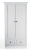 Garderobenschrank Hooge in Pinie wei Landhaus Garderobe oder groer Schuhschrank 105 x 206 cm