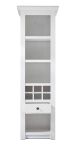 Regalschrank Hooge in Pinie wei Landhaus Vitrine mit Weinregal 58 x 207 cm