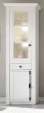 Vitrine Hooge in Pinie wei Landhaus Vitrinenschrank 63 x 207 cm