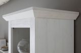 Regalschrank Hooge in Pinie wei Landhaus Vitrine mit Weinregal 147 x 207 cm