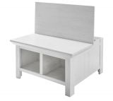 Couchtisch Hooge in Pinie wei Landhaus Beistelltisch mit Truhe und Ablage 93 x 93 cm quadratisch