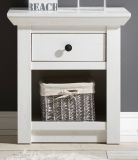 Nachttisch Hooge in Pinie wei Landhaus Nachtkommode in Komforthhe mit Schubkasten