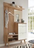 Garderobe Helge in wei und Eiche Riviera Kompaktgarderobe skandinavisch 110 x 200 cm