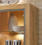 Wohnwand Hartford in Asteiche massiv gelt Schrankwand 4-teilig 350 x 201 cm