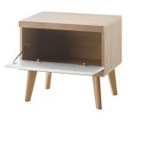 Nachttisch Helge in wei und Eiche Riviera Nachtkommode skandinavisch 54 x 50 cm