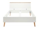 Bett Helge in wei und Eiche Riviera Einzelbett skandinavisch Liegeflche 140 x 200 cm