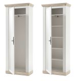 Garderobenschrank Rovola in Pinie wei / Oslo Pinie Landhaus Garderobe oder groer Schuhschrank mit Spiegel 73 x 201 cm