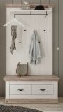 Garderobenpaneel Rovola in Pinie wei / Oslo Pinie Landhaus Wandgarderobe 107 x 153 cm
