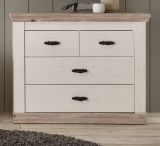 Kommode Rovola in Pinie wei / Oslo Pinie Landhaus Sideboard 107 x 84 cm Schubladenkommode