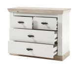 Kommode Rovola in Pinie wei / Oslo Pinie Landhaus Sideboard 107 x 84 cm Schubladenkommode