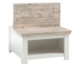 Couchtisch Rovola in Pinie wei / Oslo Pinie Landhaus Beistelltisch mit Truhe und Ablage 86 x 86 cm quadratisch