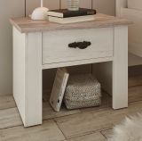 Nachttisch Rovola in Pinie wei / Oslo Pinie Landhaus Nachtkommode 58 x 45 cm