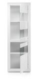 Vitrine Nobile in Hochglanz wei und Stone Design grau Vitrinenschrank 66 x 198 cm