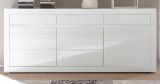 Sideboard Nobile in Hochglanz wei und Stone Design grau Kommode 217 x 90 cm