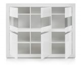 Highboard Nobile in Hochglanz wei und Stone Design grau Sideboard 164 x 131 cm