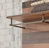 Garderobenpaneel Ward in Old Used Wood Shabby Design mit Matera grau Wandgarderobe 80 x 100 cm