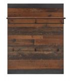 Garderobenpaneel Ward in Old Used Wood Shabby Design mit Matera grau Wandgarderobe 80 x 100 cm