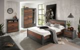 Bett Ward in Old Used Wood Shabby Design mit Matera grau Einzelbett Liegeflche 140 x 200 cm