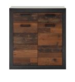 Kommode Ward in Old Used Wood Shabby Design mit Matera grau Sideboard 92 x 104 cm