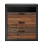 Kommode Ward in Old Used Wood Shabby Design mit Matera grau Sideboard 92 x 104 cm