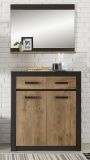 Kommode Beveren in Kastanie und Fresco grau Sideboard 92 x 105 cm