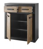 Kommode Beveren in Kastanie und Fresco grau Sideboard 92 x 105 cm
