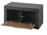 Garderobe Sitzbank Beveren in Kastanie und Fresco grau Garderobenbank und Schuhschrank 80 x 43 cm