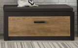 Garderobe Sitzbank Beveren in Kastanie und Fresco grau Garderobenbank und Schuhschrank 107 x 43 cm