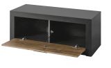 Garderobe Sitzbank Beveren in Kastanie und Fresco grau Garderobenbank und Schuhschrank 107 x 43 cm
