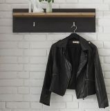 Garderobenpaneel Beveren in Kastanie und Fresco grau Flur Wandgarderobe 80 x 23 cm