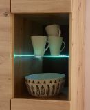 Vitrine Ronson in Artisan Eiche und schwarz Vitrinenschrank skandinavisch 53 x 197 cm