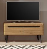 TV-Lowboard Ronson in Artisan Eiche und schwarz TV-Unterteil skandinavisch 107 x 50 cm