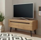 TV-Lowboard Ronson in Artisan Eiche und schwarz TV-Unterteil skandinavisch 107 x 50 cm