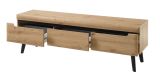 TV-Lowboard Ronson in Artisan Eiche und schwarz TV-Unterteil skandinavisch 160 x 50 cm