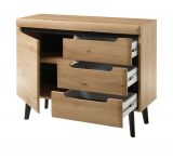 Kommode Ronson in Artisan Eiche und schwarz Sideboard skandinavisch 107 x 83 cm