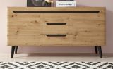 Sideboard Ronson in Artisan Eiche und schwarz Kommode skandinavisch 160 x 83 cm