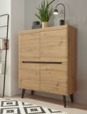 Highboard Ronson in Artisan Eiche und schwarz Anrichte skandinavisch 107 x 134 cm
