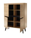 Highboard Ronson in Artisan Eiche und schwarz Anrichte skandinavisch 107 x 134 cm